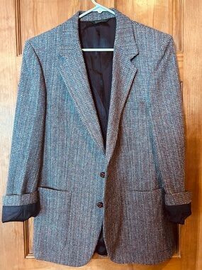 Men's Wool Blazer - Classic Single-Breasted Suit Jacket